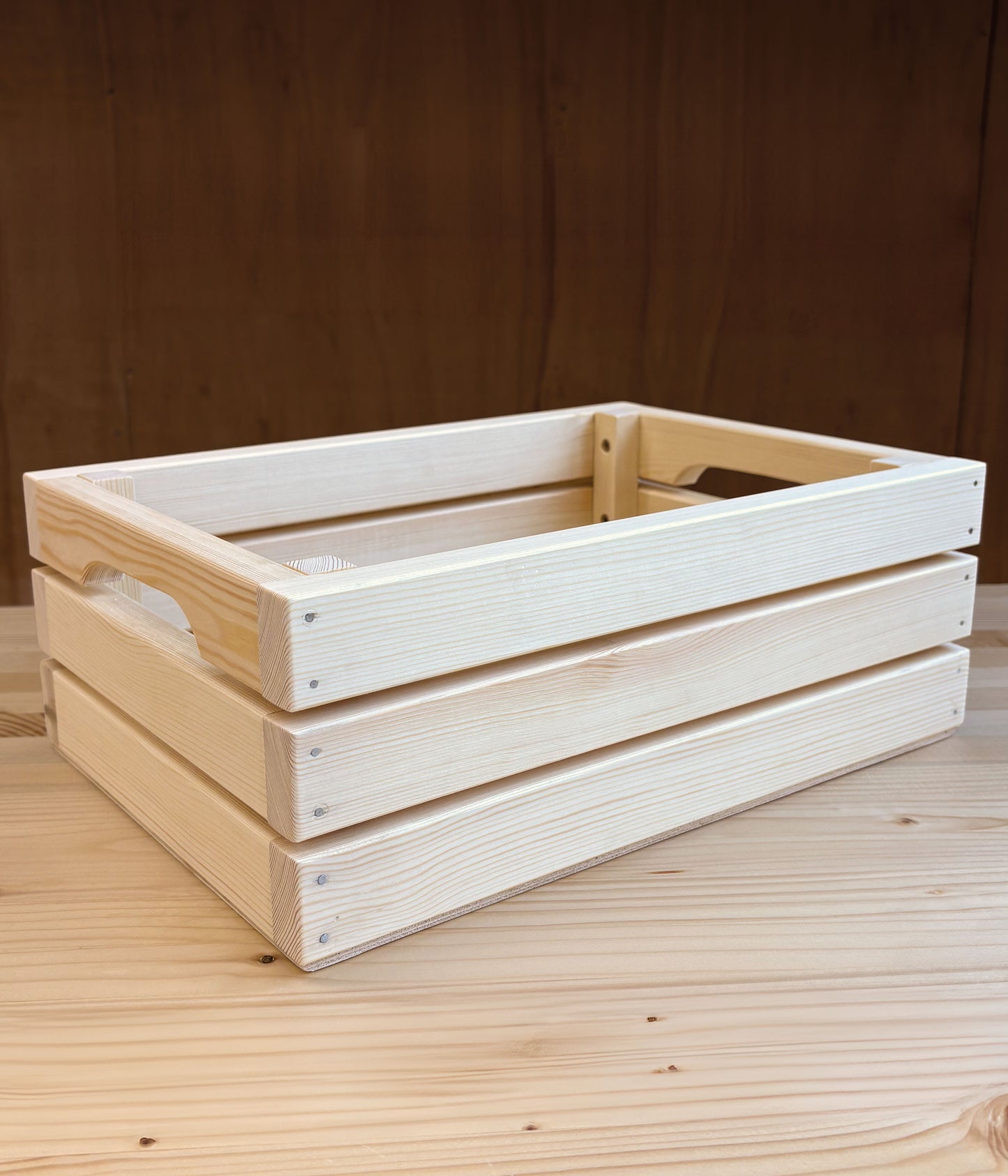 Wooden crate on a wooden workbench at Ash and Co Workshops - Beginners woodworking course in Hampshire UK