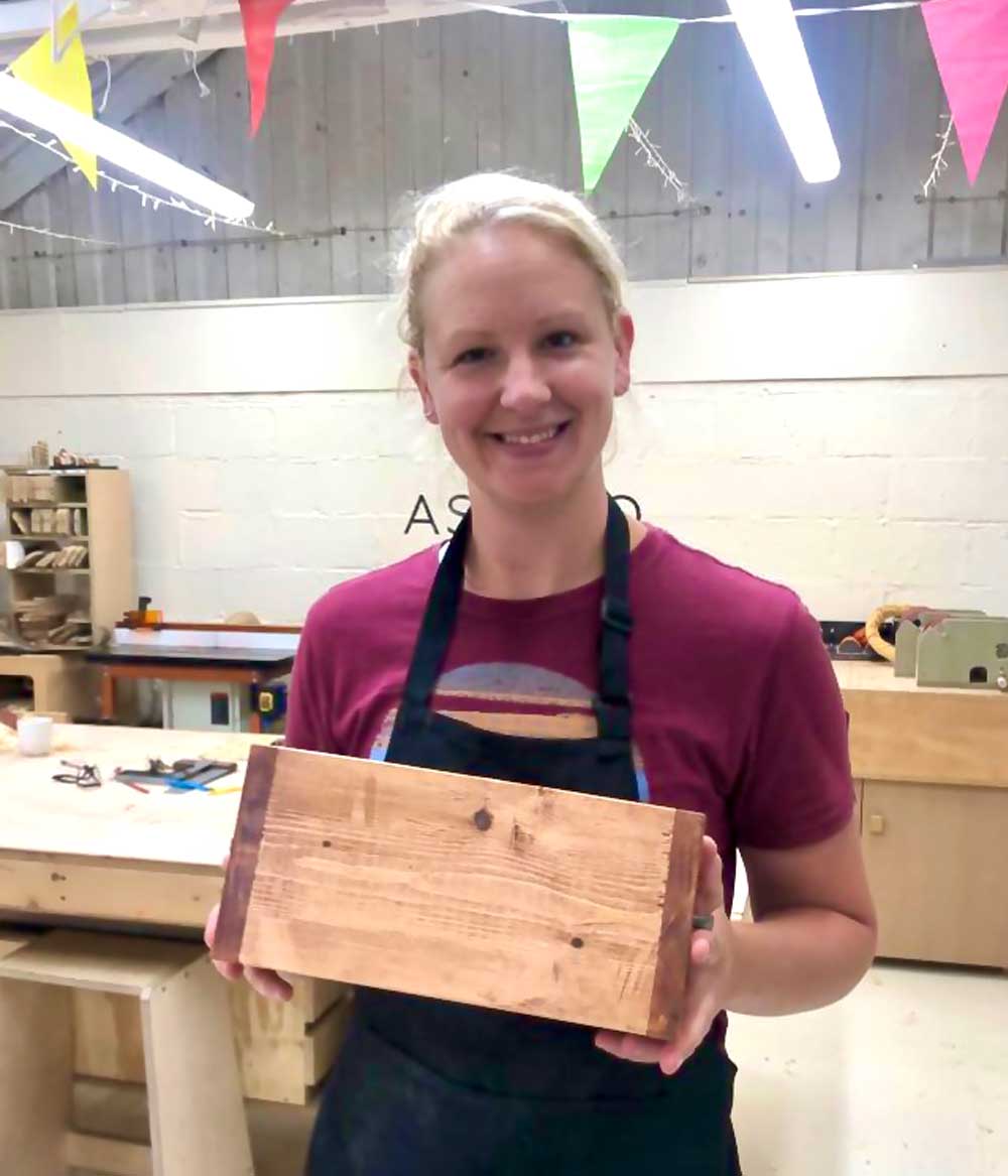 Make a planter at a beginners woodworking experience day at Ash & Co Workshops in Hampshire / Surrey