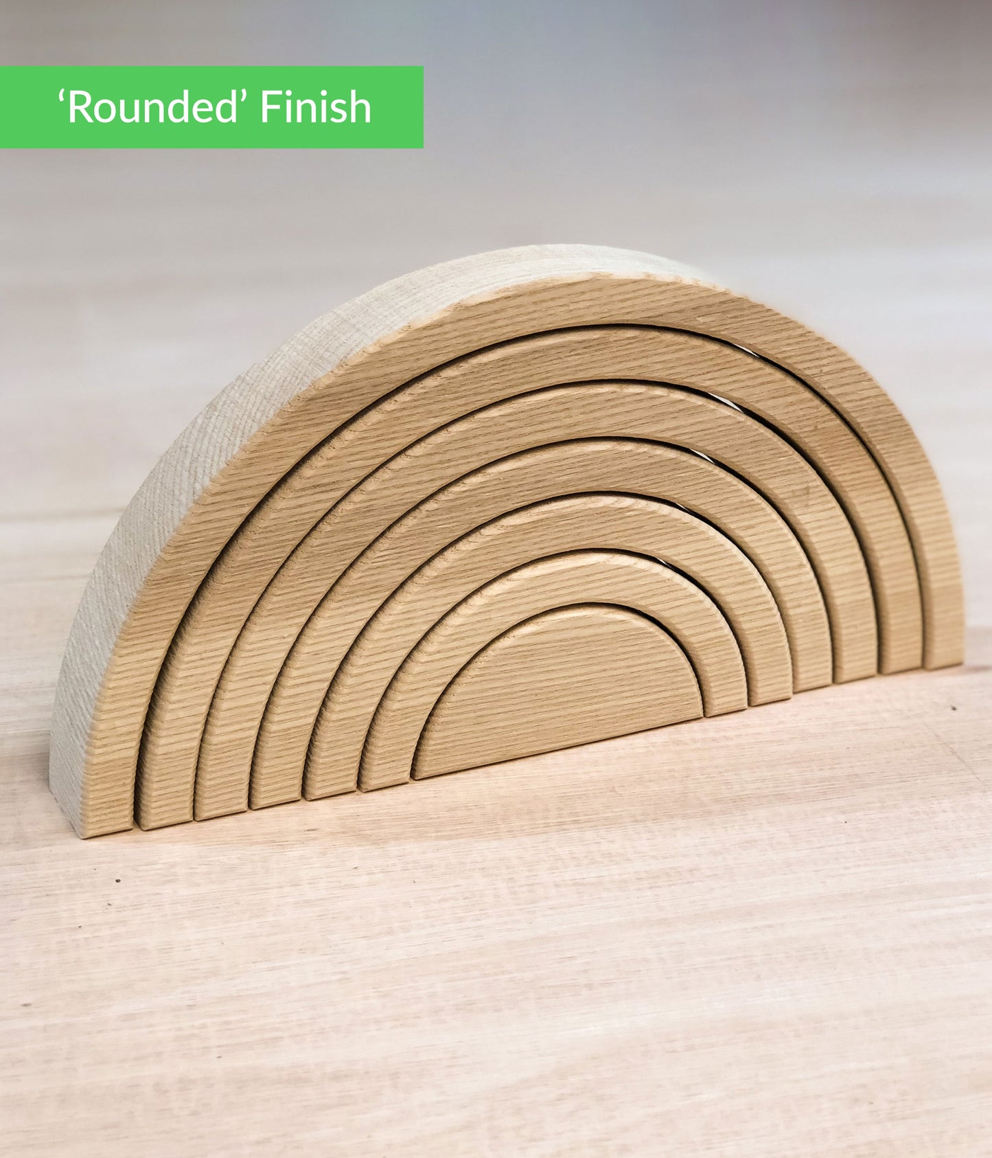 Rounded finish wooden rainbow making kit