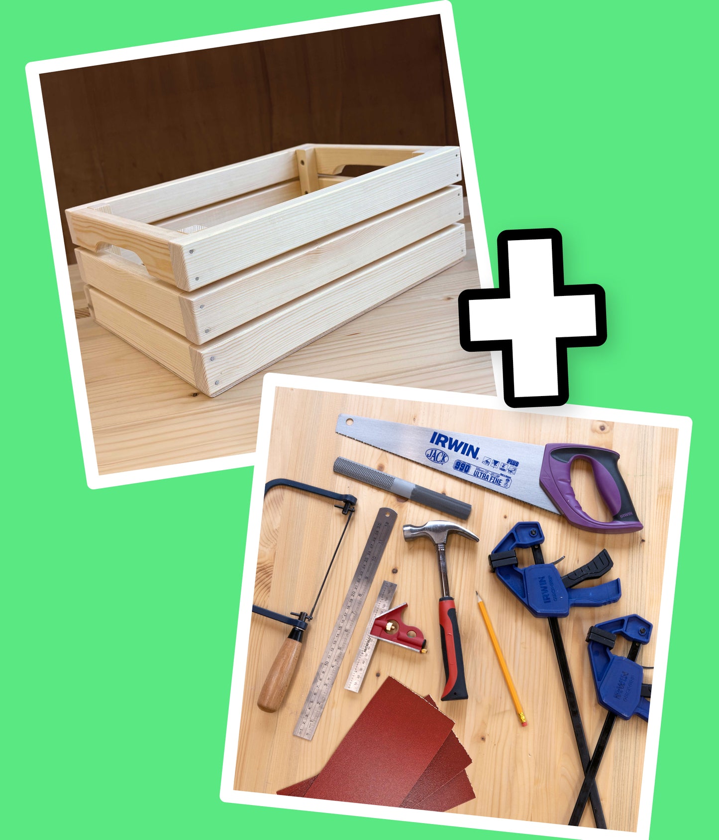 Apple Crate woodworking tool set plus beginners tool kit