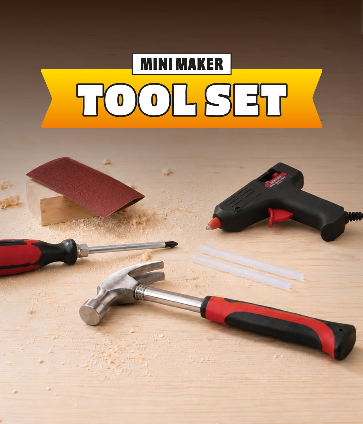 Mini Maker Tool Set - Starter tool kit for kids to build Ash & Co Mini Maker woodwork craft kits - real tools for kids - start your maker journey