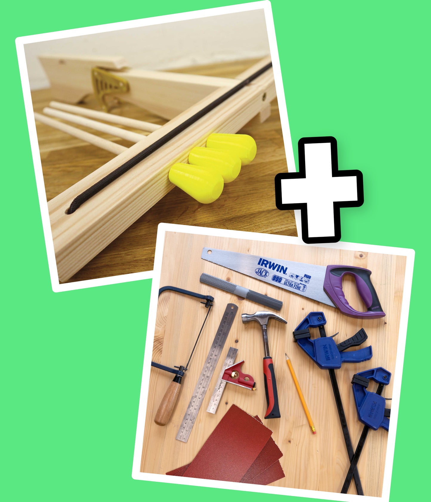 Crossbow kit with beginners woodworking tool set