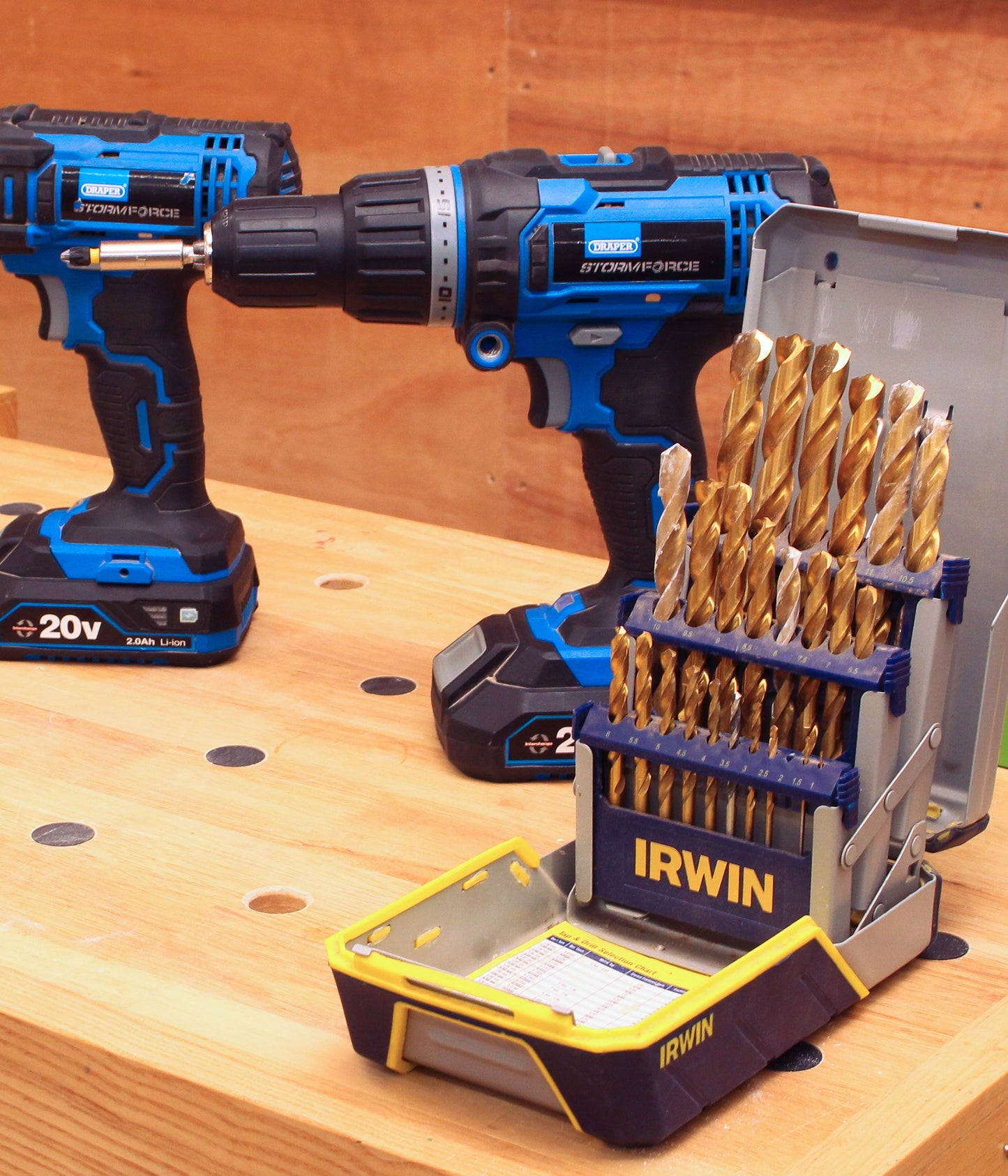 Demonstration of drill bits and drill driver used in DIY course