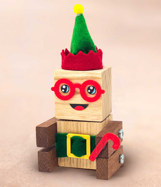 Build Jingles the Christmas Elf with this fun wood craft kit for kids