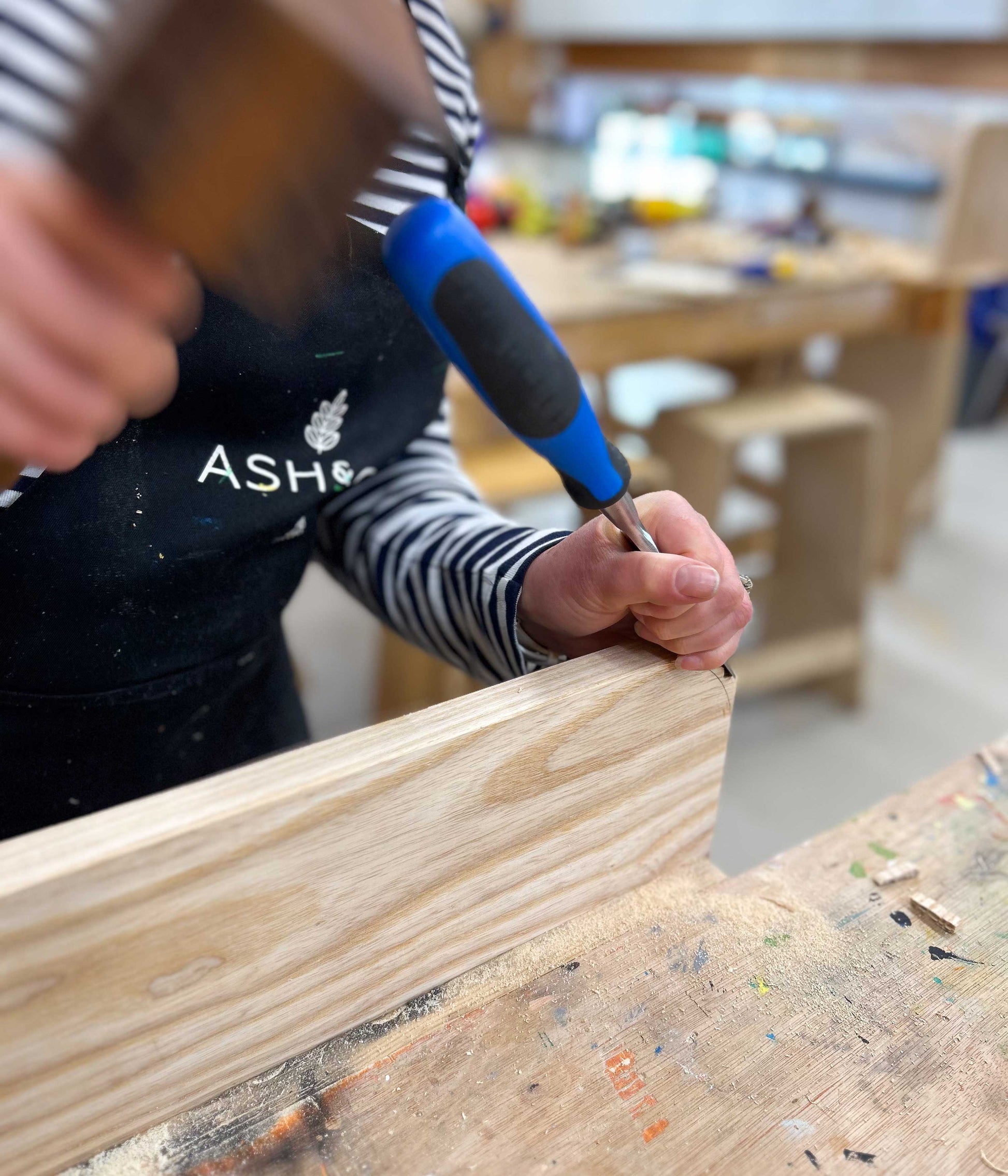 Learn woodworking skills with a chisel, hand plane, saws and more on a one-day beginners woodworking class at Ash and Co Workshops in Hampshire.