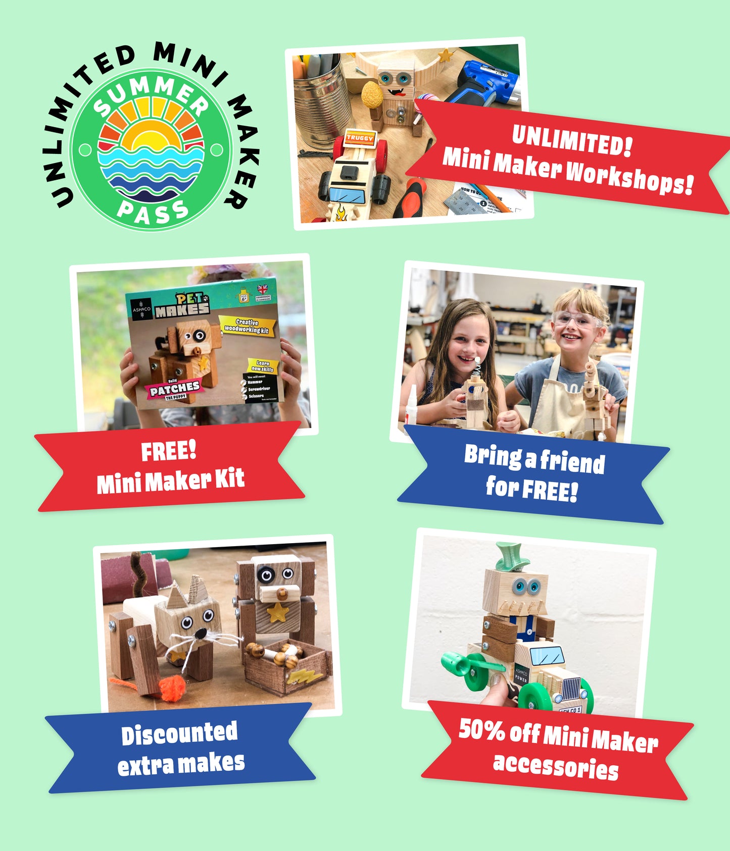 UNLIMITED! Mini Maker Workshops Summer Pass