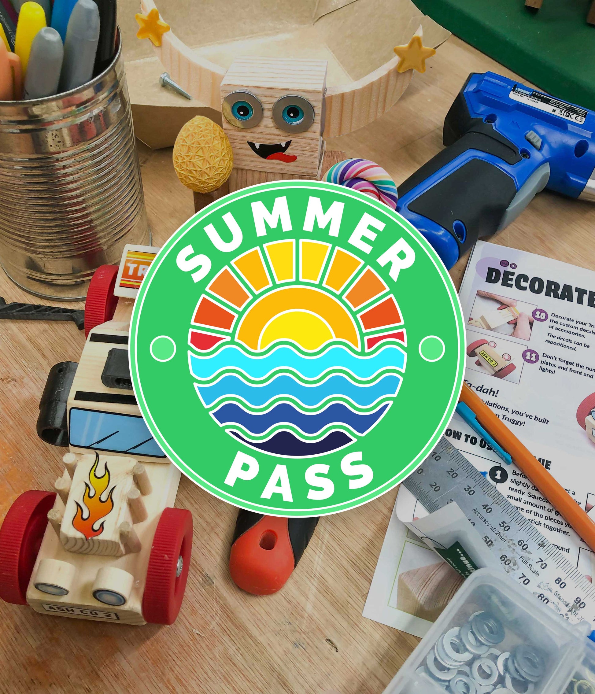 Unlimited Mini Maker Summer Pass - Creative wood craft workshop for children in Hampshire / Surrey