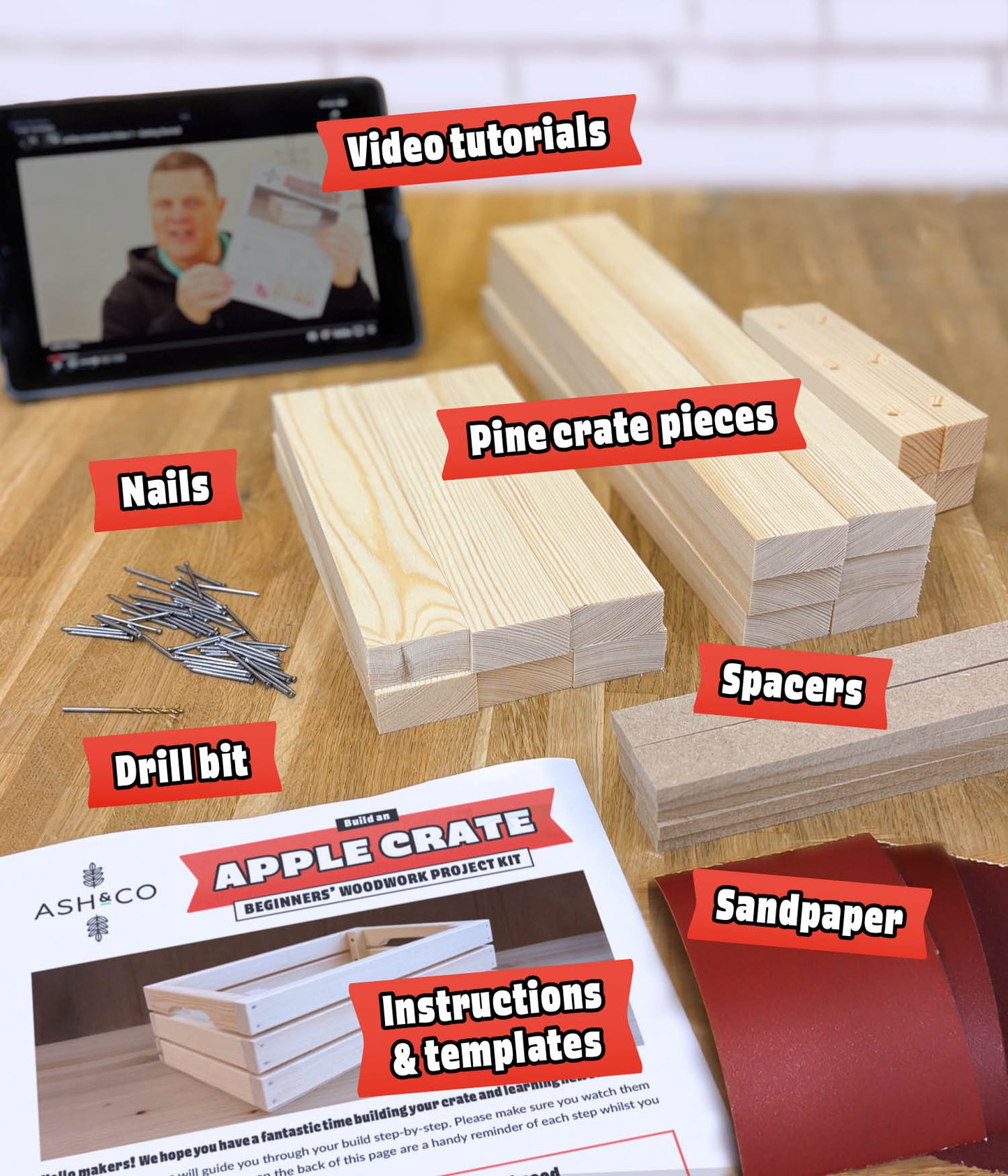Beginners Woodwork Project Kit – Build an Apple Crate