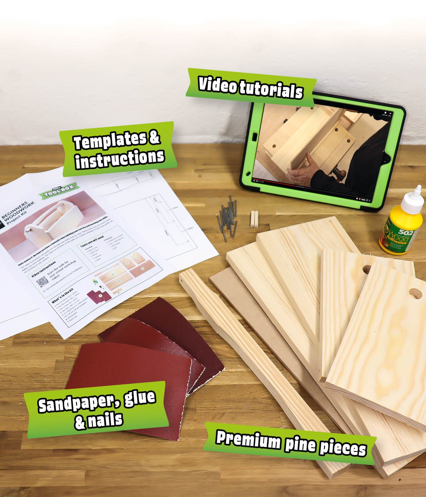 Beginners Woodwork Project Kit – Build a Wooden Tool Box