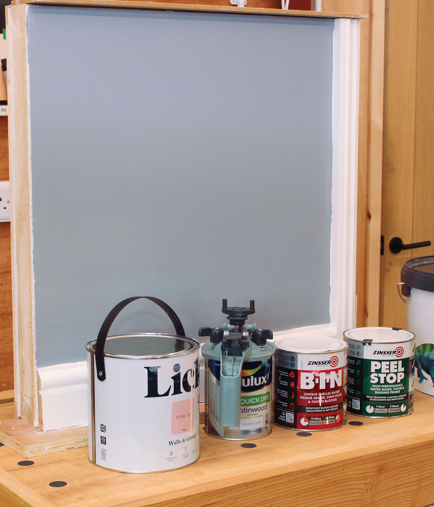 Wall painting demonstration setup used on the Decorate in a Day workshop to teach DIY decorating and painting techniques.