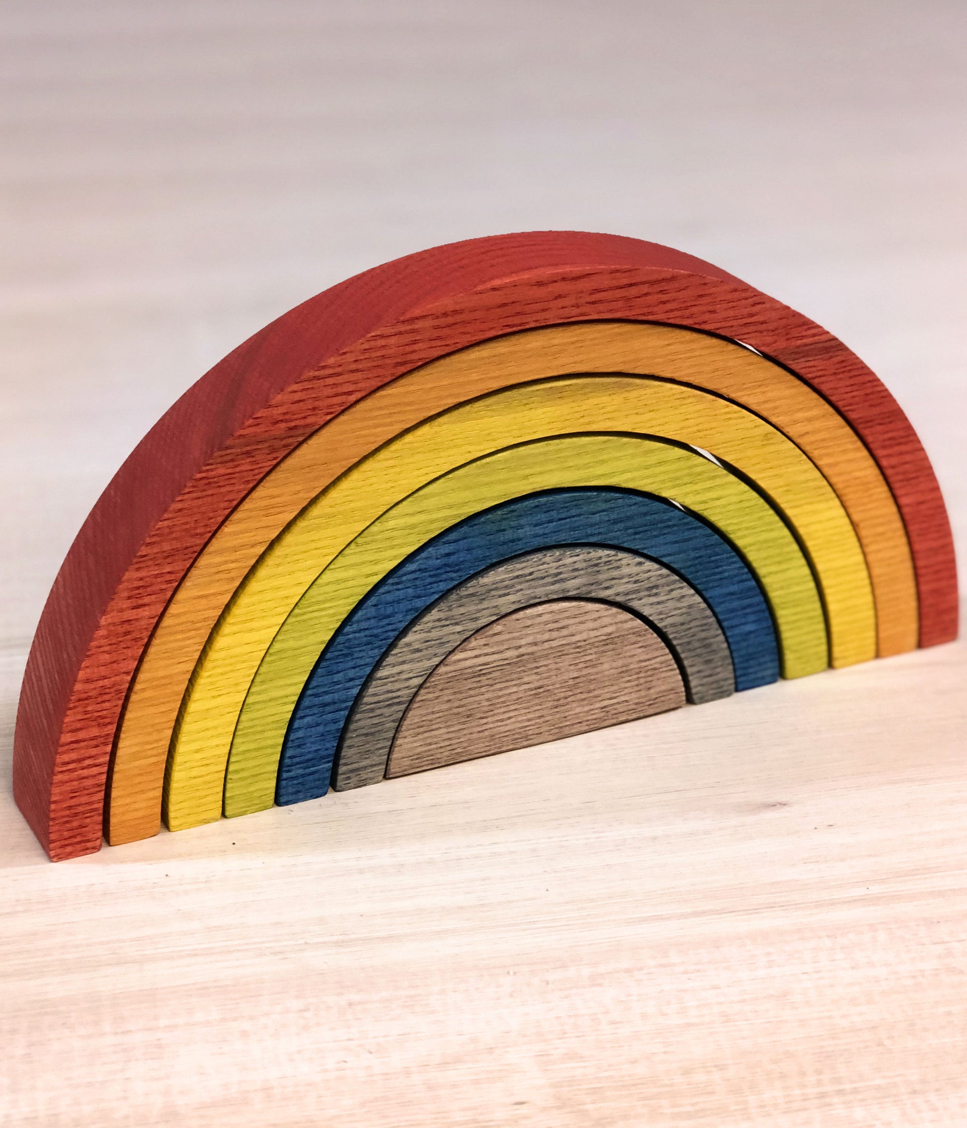 Ash & Co Workshops wooden rainbow making kit with Osmo oil colour
