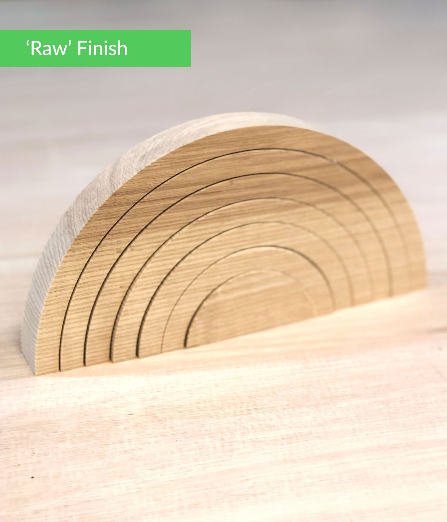 Raw finish wooden rainbow making kit