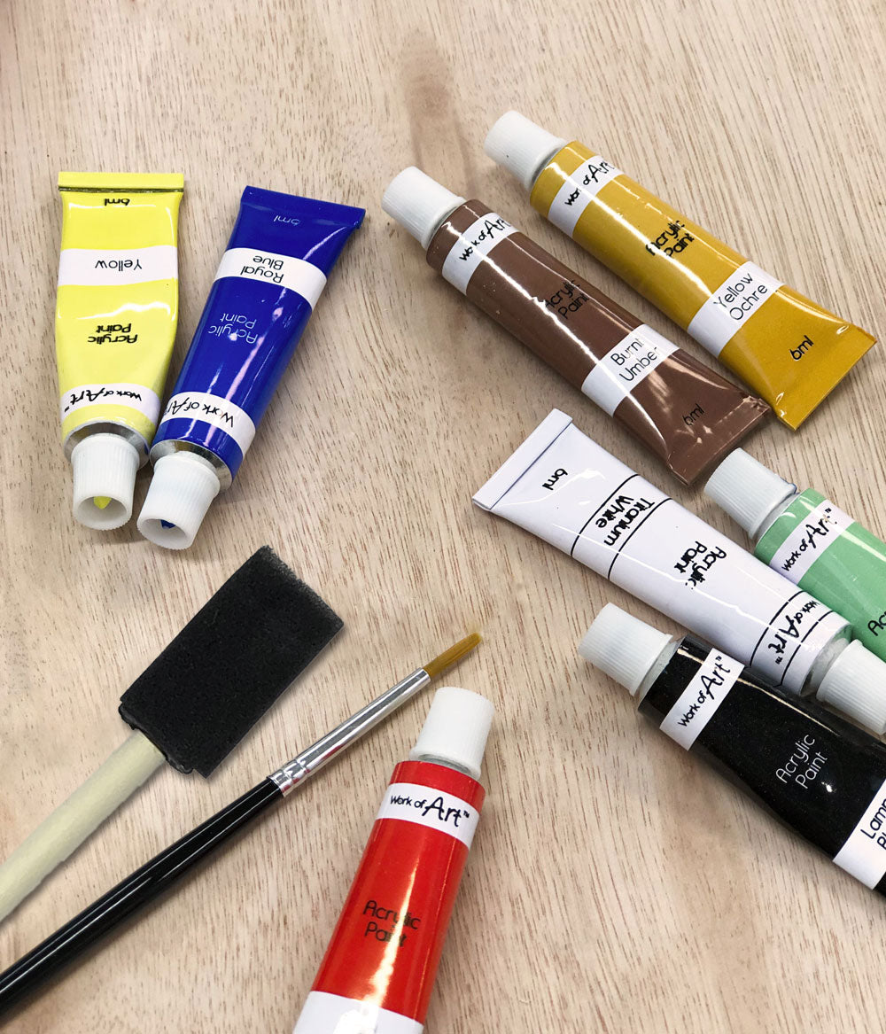 Acrylic Paint and Brushes Set